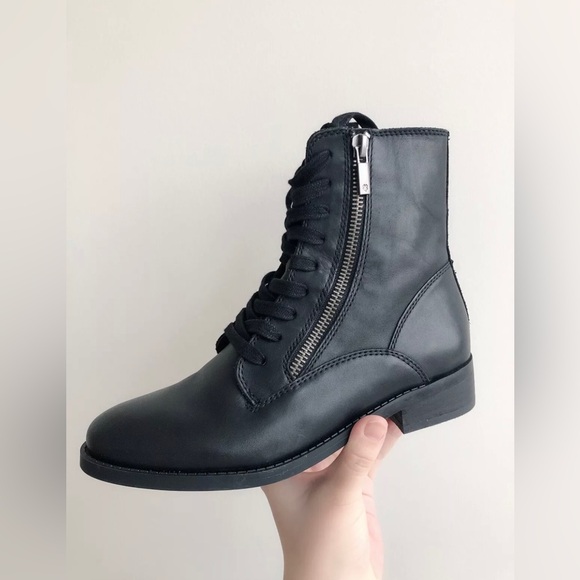 NIB Lucky Brand Womens Hildran Leather Almond Toe Ankle Boots Black Size 6M - Picture 6 of 12